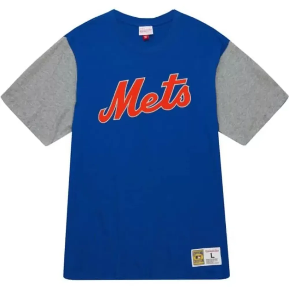 Apparel Mitchell & Ness T-Shirts & Tops-Color Blocked Ss Tee New York Mets