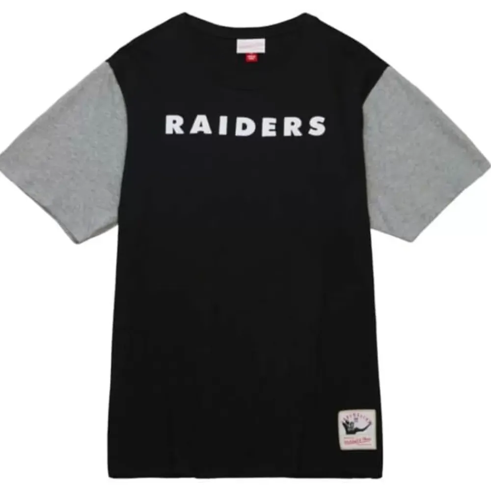 Apparel Mitchell & Ness T-Shirts & Tops-Color Blocked Ss Tee Oakland Raiders