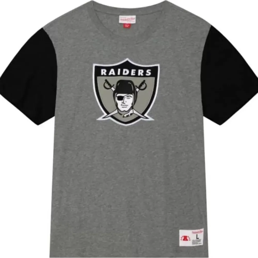 Apparel Mitchell & Ness T-Shirts & Tops-Color Blocked S/S Tee Oakland Raiders