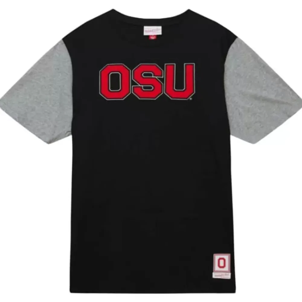 Apparel Mitchell & Ness T-Shirts & Tops-Color Blocked Ss Tee Ohio State
