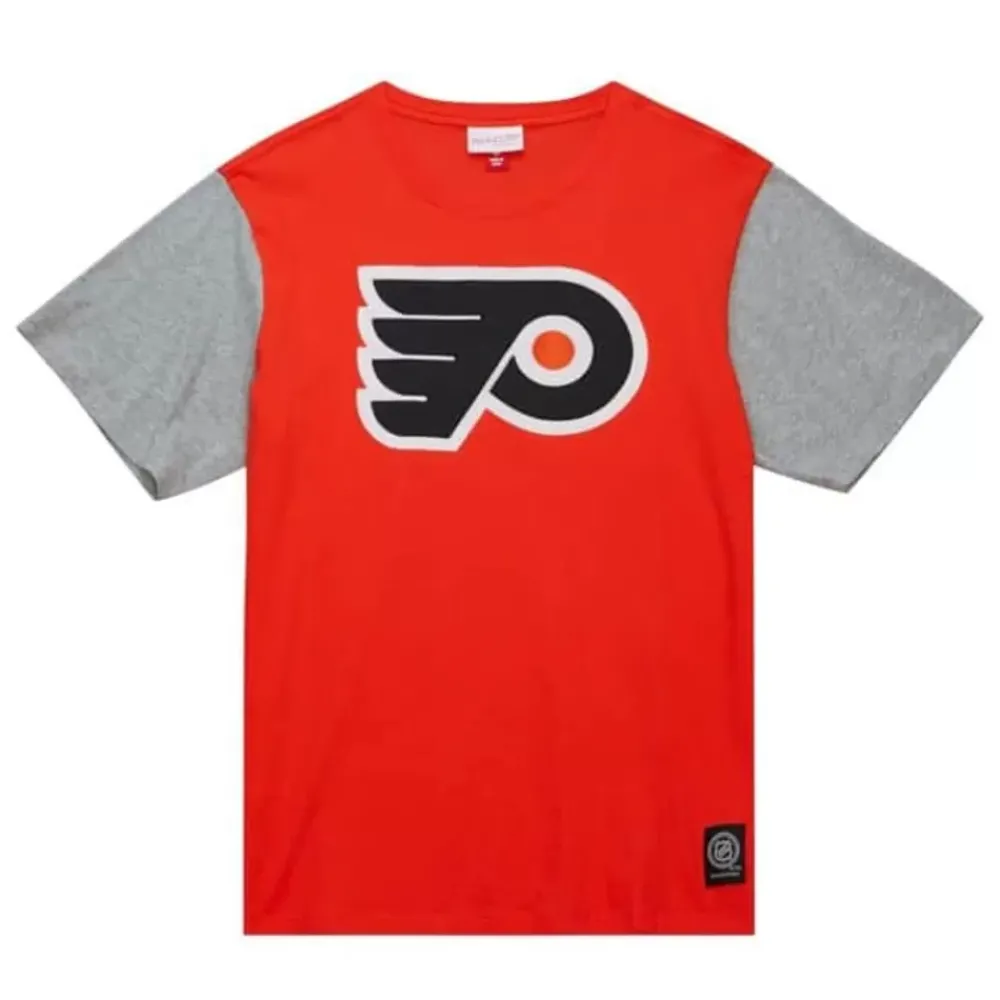 Apparel Mitchell & Ness T-Shirts & Tops-Color Blocked Ss Tee Philadelphia Flyers