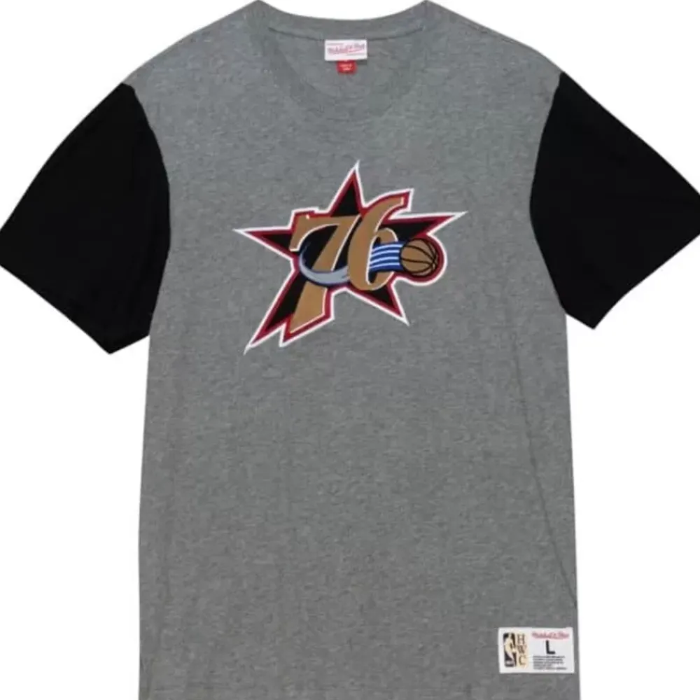 Apparel Mitchell & Ness T-Shirts & Tops-Color Blocked S/S Tee Philadelphia 76Ers