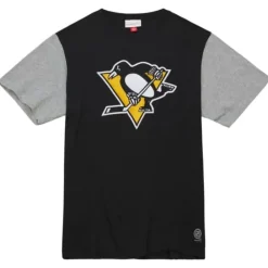 Apparel Mitchell & Ness T-Shirts & Tops-Color Blocked Ss Tee Pittsburgh Penguins