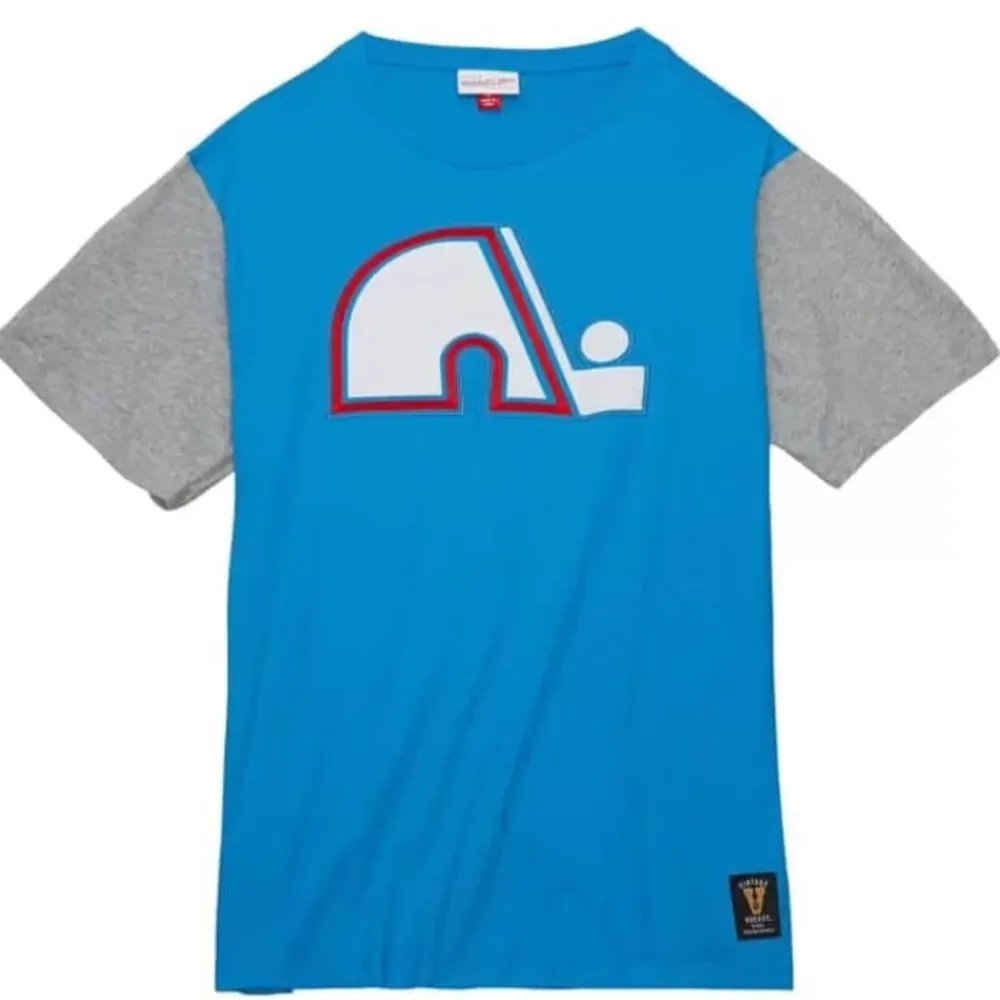 Apparel Mitchell & Ness T-Shirts & Tops-Color Blocked Ss Tee Quebec Nordiques