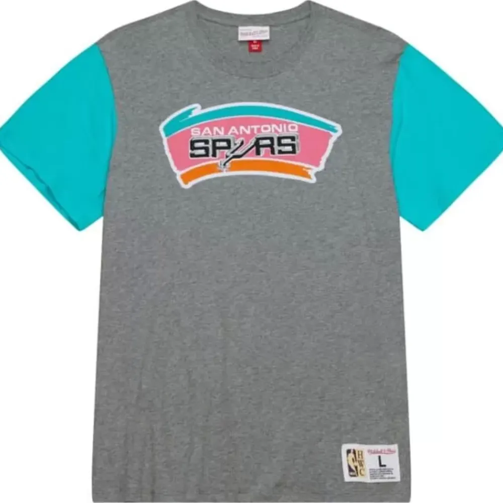 Apparel Mitchell & Ness T-Shirts & Tops-Color Blocked S/S Tee San Antonio Spurs