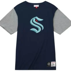 Apparel Mitchell & Ness T-Shirts & Tops-Color Blocked Ss Tee Seattle Kraken