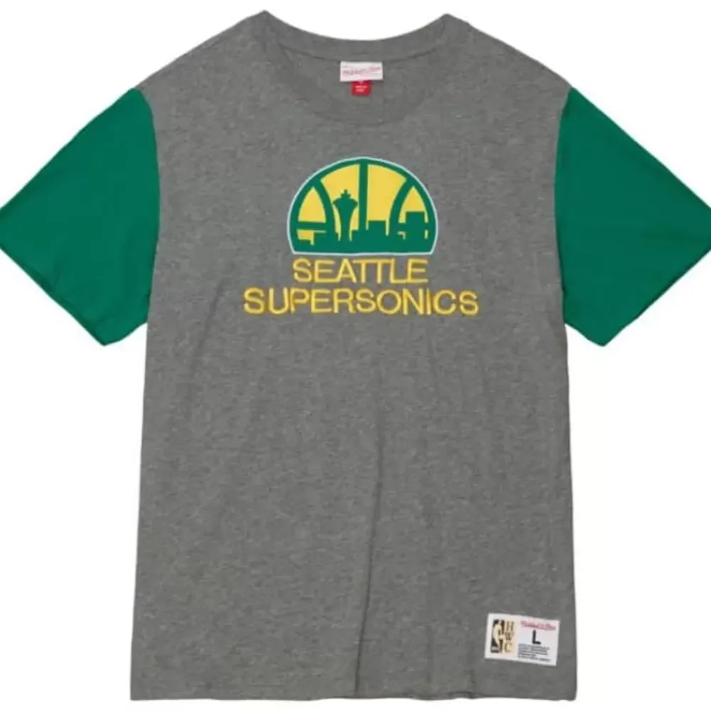 Apparel Mitchell & Ness T-Shirts & Tops-Color Blocked S/S Tee Seattle Supersonics