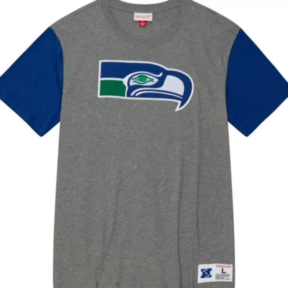Apparel Mitchell & Ness T-Shirts & Tops-Color Blocked S/S Tee Seattle Seahawks