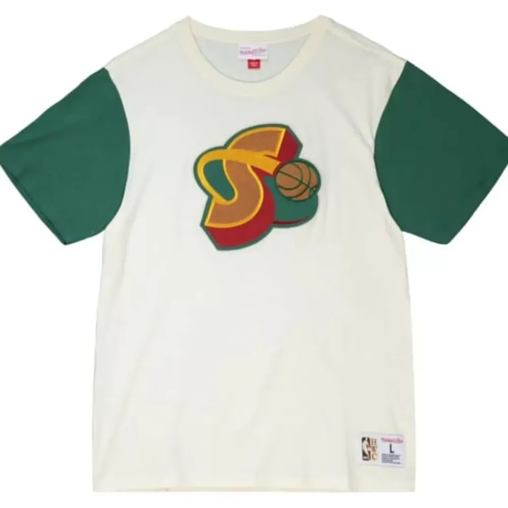 Apparel Mitchell & Ness T-Shirts & Tops-Color Blocked S/S Tee Seattle Supersonics