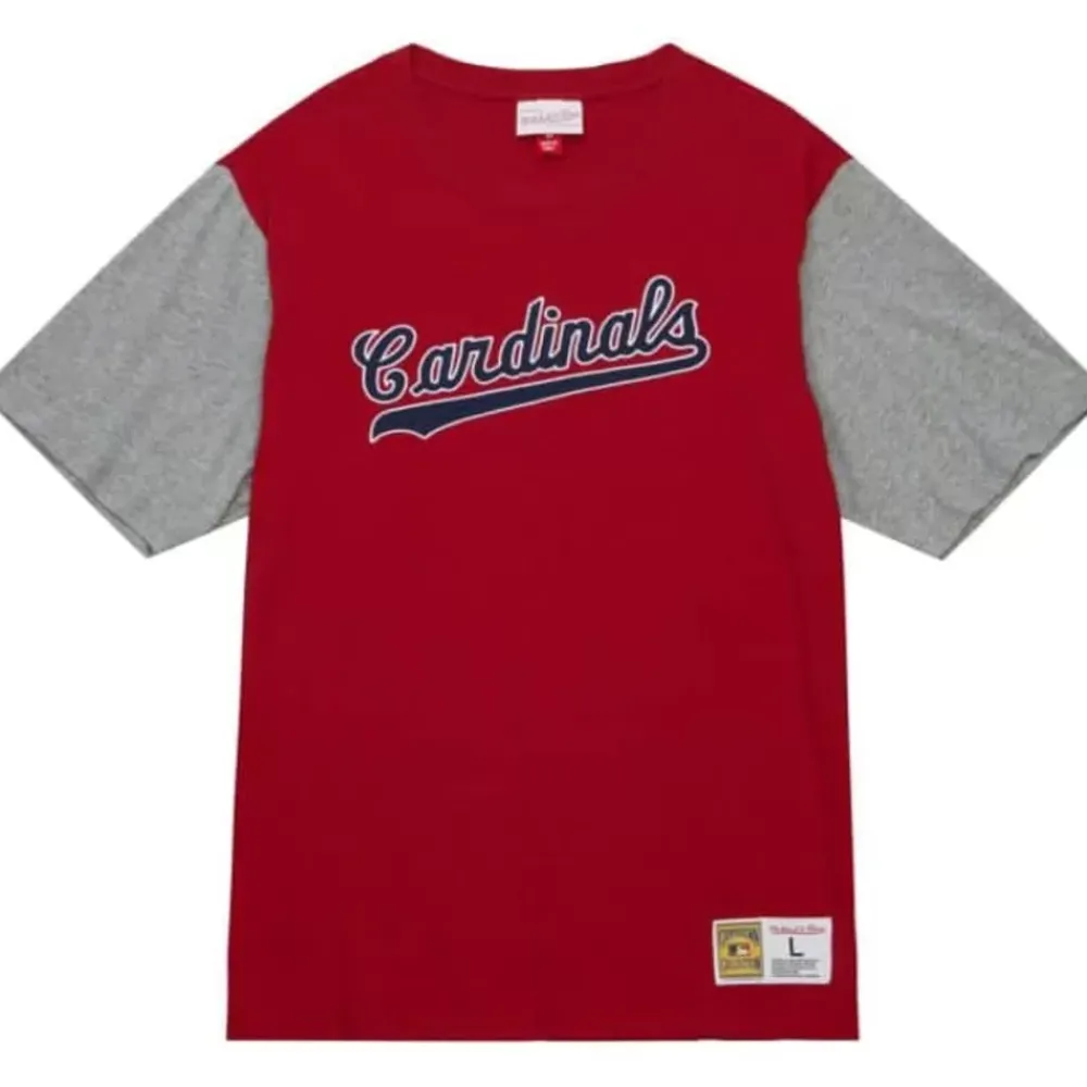 Apparel Mitchell & Ness T-Shirts & Tops-Color Blocked Ss Tee St. Louis Cardinals
