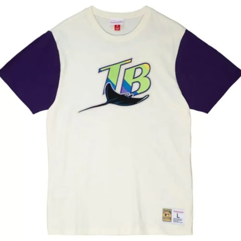 Apparel Mitchell & Ness T-Shirts & Tops-Color Blocked S/S Tee Tampa Bay Rays