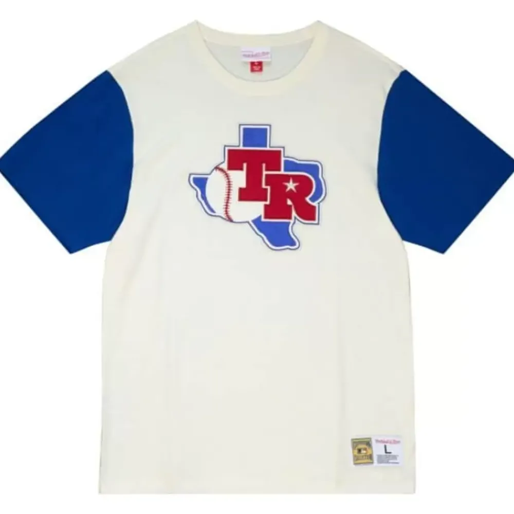 Apparel Mitchell & Ness T-Shirts & Tops-Color Blocked S/S Tee Texas Rangers