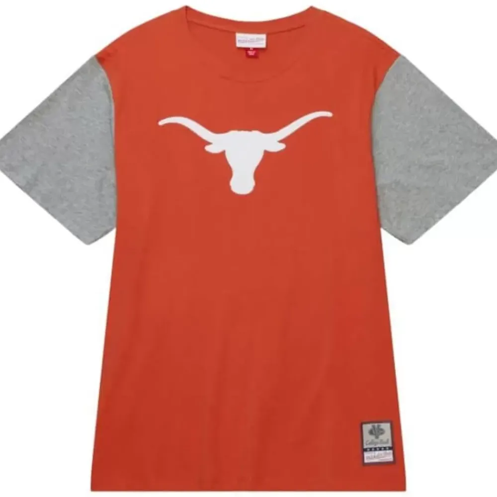 Apparel Mitchell & Ness T-Shirts & Tops-Color Blocked Ss Tee University Of Texas At Austin