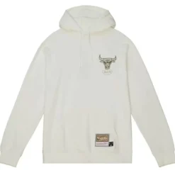 Apparel Mitchell & Ness Hoodies & Sweatshirts-Cream Hoodie Chicago Bulls