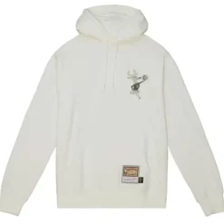 Apparel Mitchell & Ness Hoodies & Sweatshirts-Cream Hoodie Milwaukee Bucks