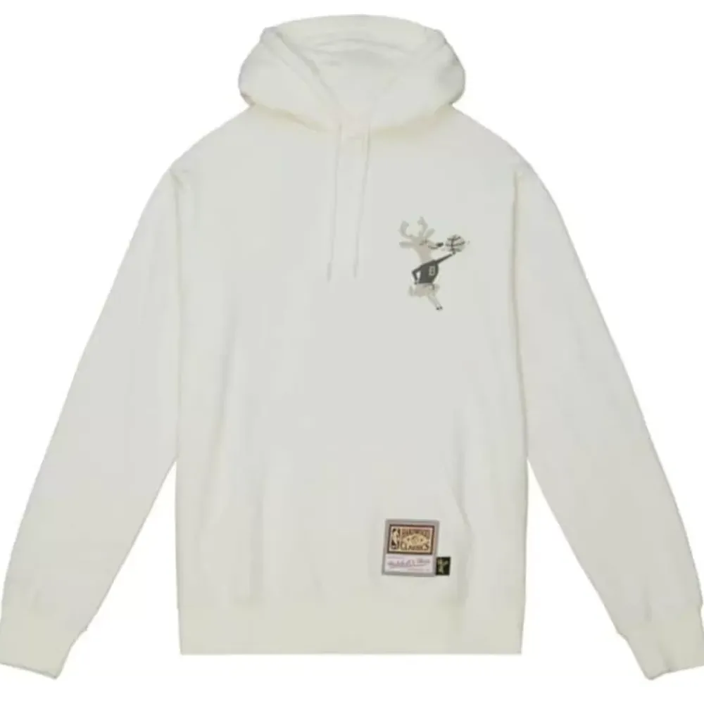 Apparel Mitchell & Ness Hoodies & Sweatshirts-Cream Hoodie Milwaukee Bucks
