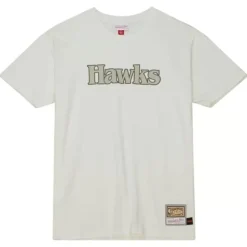 Apparel Mitchell & Ness T-Shirts & Tops-Cream Ss Tee Atlanta Hawks