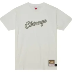 Apparel Mitchell & Ness T-Shirts & Tops-Cream Ss Tee Chicago Bulls
