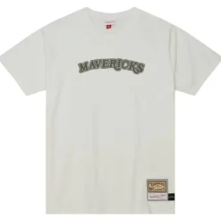 Apparel Mitchell & Ness T-Shirts & Tops-Cream Ss Tee Dallas Mavericks