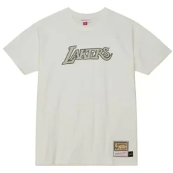 Apparel Mitchell & Ness T-Shirts & Tops-Cream Ss Tee Los Angeles Lakers