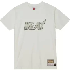 Apparel Mitchell & Ness T-Shirts & Tops-Cream Ss Tee Miami Heat
