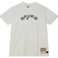 Apparel Mitchell & Ness T-Shirts & Tops-Cream Ss Tee San Antonio Spurs