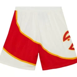 Apparel Mitchell & Ness Shorts-Cream Swingman Shorts Atlanta Hawks 1986