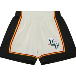 Apparel Mitchell & Ness Shorts-Cream Swingman Shorts Detroit Pistons 1998