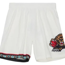 Apparel Mitchell & Ness Shorts-Cream Swingman Shorts Vancouver Grizzlies 1998