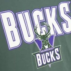 Apparel Mitchell & Ness T-Shirts & Tops-Cream Tee Milwaukee Bucks