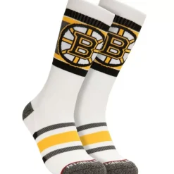 Apparel Mitchell & Ness Accessories-Cross Bar Crew Socks Boston Bruins