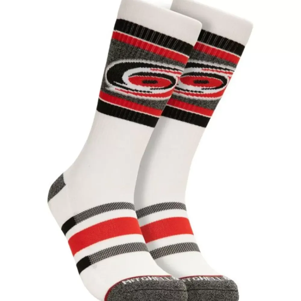 Apparel Mitchell & Ness Accessories-Cross Bar Crew Socks Carolina Hurricanes