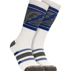 Apparel Mitchell & Ness Accessories-Cross Bar Crew Socks Tampa Bay Lightning