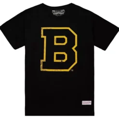 Apparel Mitchell & Ness T-Shirts & Tops-Distressed Basic Logo 1 Tee Boston Bruins