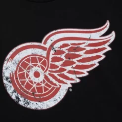 Apparel Mitchell & Ness T-Shirts & Tops-Distressed Basic Logo Tee Detroit Red Wings