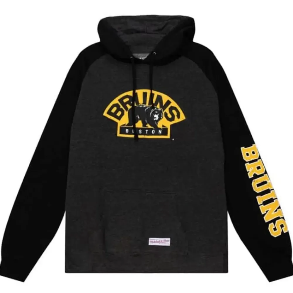 Apparel Mitchell & Ness Hoodies & Sweatshirts-Distressed Logo Hoody Boston Bruins
