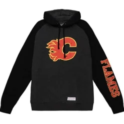 Apparel Mitchell & Ness Hoodies & Sweatshirts-Distressed Logo Hoody Calgary Flames