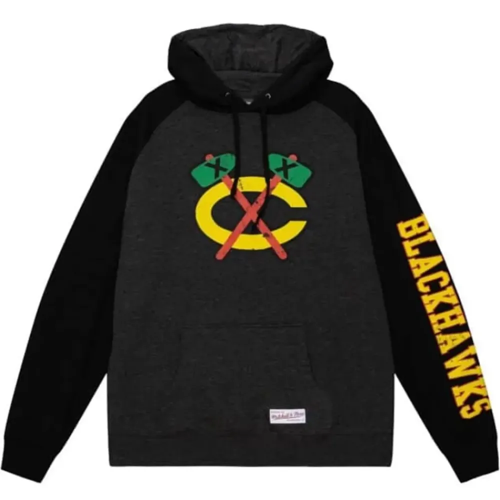 Apparel Mitchell & Ness Hoodies & Sweatshirts-Distressed Logo Hoody Chicago Blackhawks