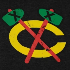 Apparel Mitchell & Ness Hoodies & Sweatshirts-Distressed Logo Hoody Chicago Blackhawks