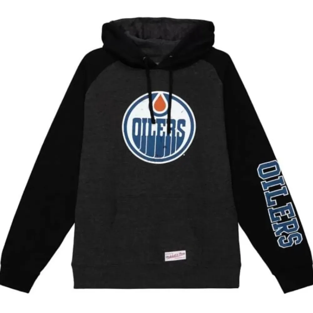 Apparel Mitchell & Ness Hoodies & Sweatshirts-Distressed Logo Hoody Edmonton Oilers