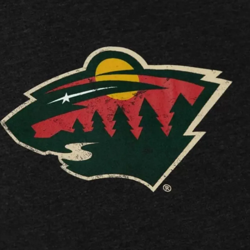 Apparel Mitchell & Ness Hoodies & Sweatshirts-Distressed Logo Hoody Minnesota Wild
