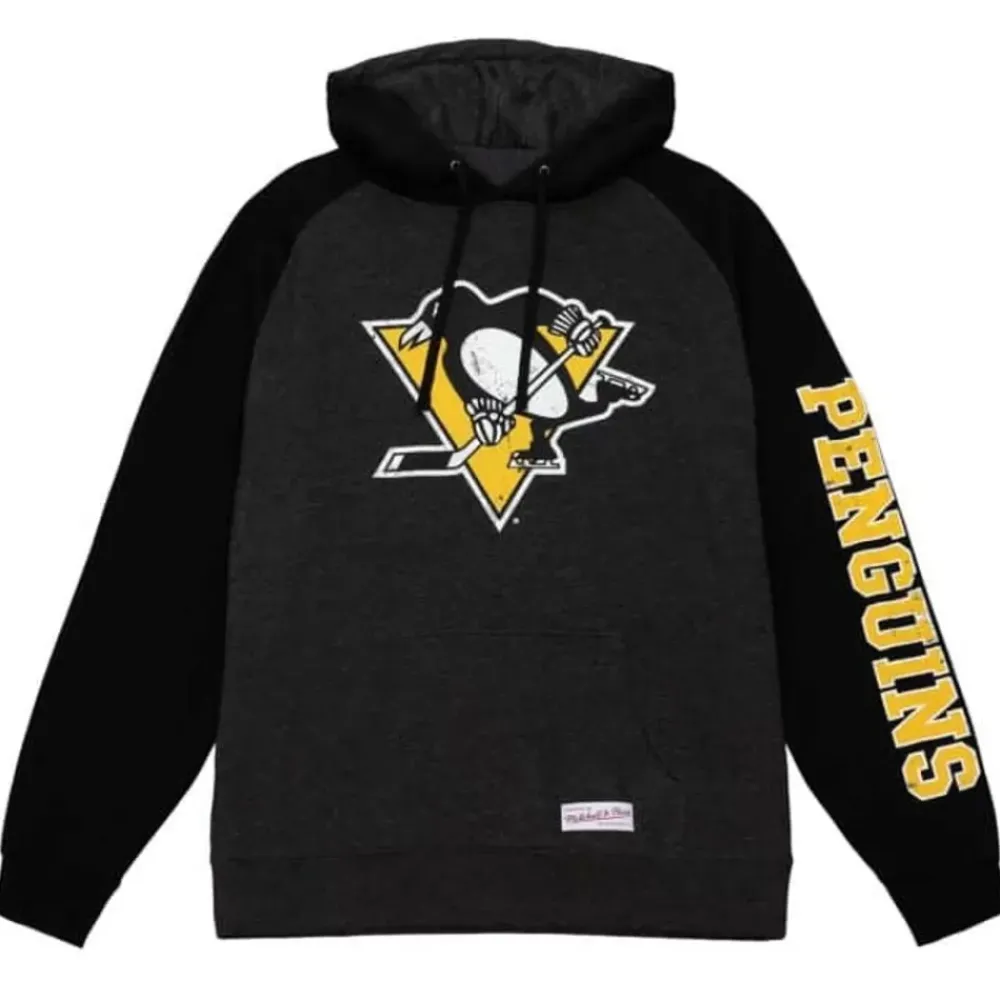 Apparel Mitchell & Ness Hoodies & Sweatshirts-Distressed Logo Hoody Pittsburgh Penguins