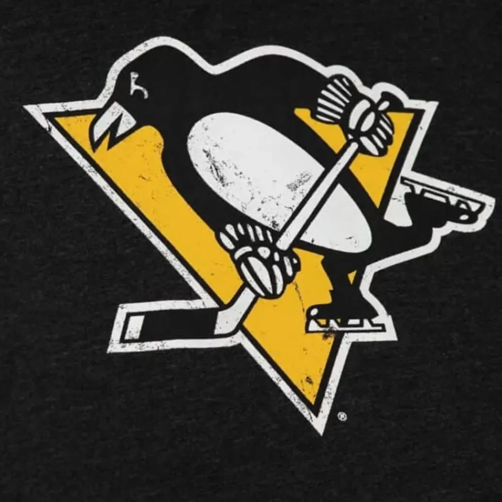 Apparel Mitchell & Ness Hoodies & Sweatshirts-Distressed Logo Hoody Pittsburgh Penguins