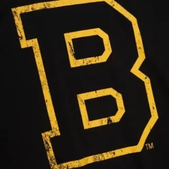 Apparel Mitchell & Ness T-Shirts & Tops-Distressed Logo Ls Tee Boston Bruins