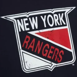 Apparel Mitchell & Ness T-Shirts & Tops-Distressed Logo Ls Tee New York Rangers