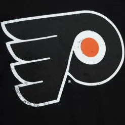 Apparel Mitchell & Ness T-Shirts & Tops-Distressed Logo Ls Tee Philadelphia Flyers