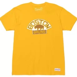 Apparel Mitchell & Ness T-Shirts & Tops-Distressed Logo Tee Boston Bruins