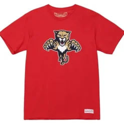 Apparel Mitchell & Ness T-Shirts & Tops-Distressed Logo Tee Florida Panthers