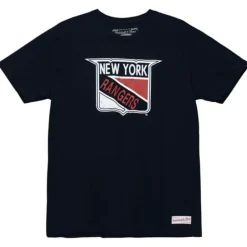 Apparel Mitchell & Ness T-Shirts & Tops-Distressed Logo Tee New York Rangers