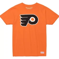 Apparel Mitchell & Ness T-Shirts & Tops-Distressed Logo Tee Philadelphia Flyers
